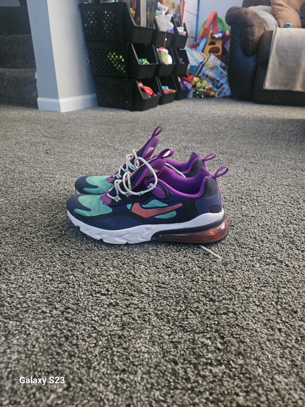 Nike Air Max 270 React Multi Color Shoes Youth 7Y Womens 8.5